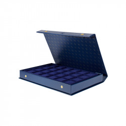 Coffret numismatique pour présenter 128 monnaies de collection.