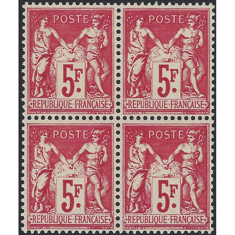 Sage timbre de France N°214 bloc de 4 avec variété neuf**.
