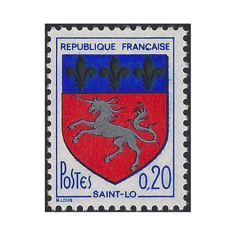 Blason Saint-Lô timbre de France N°1510h variété neuf**.