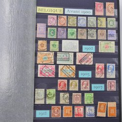 Lot de timbres de Belgique neufs et oblitérés en un album.