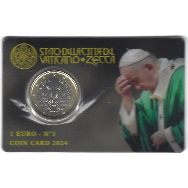 Vatican coincard 1 euro Pape François 2024.