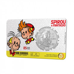 5 euros commémoratives Belgique 2023 Spirou & Fantasio en coincard BU.