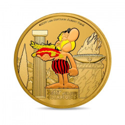 Mini médaille colorisée d'Astérix aux jeux Olympiques 2024.