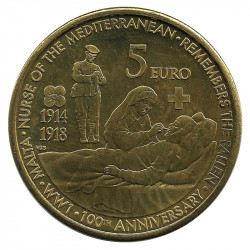 5 euros Malte 2014 UNC - 100ème anniversaire de la première guerre mondiale.