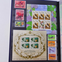 Lot de timbres de Maldives, Guernesey, Honduras neufs et oblitérés en un album.
