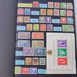 Collection de timbres d'Islande 1912-2012 neufs et oblitérés en un album.