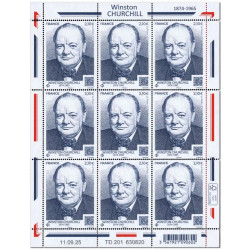 Timbre Winston Churchill en feuillet de France N°F201 neuf**.