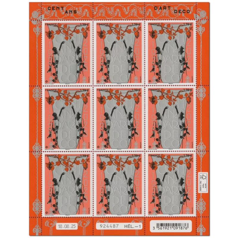Timbre Art Déco en feuillet de France N°F203 neuf**.