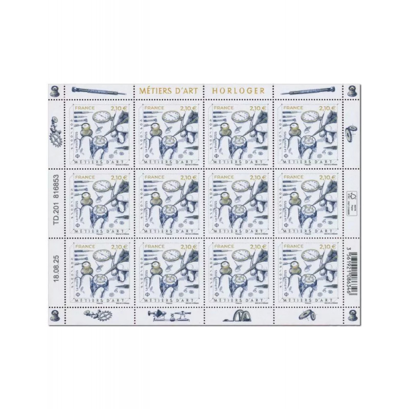 Timbre Horloger en feuillet de France N°F207 neuf**.