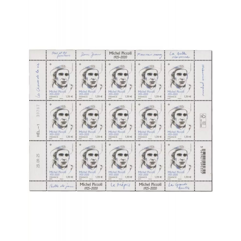Timbre Michel Piccoli en feuillet de France N°F208 neuf**.