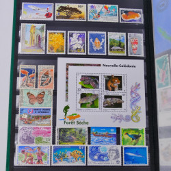 Lot massif de timbres du monde neufs et oblitérés en 8 albums.