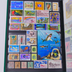 Lot massif de timbres du monde neufs et oblitérés en 8 albums.