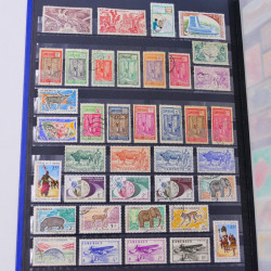 Lot massif de timbres du monde neufs et oblitérés en 8 albums.