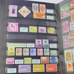 Lot massif de timbres du monde neufs et oblitérés en 8 albums.