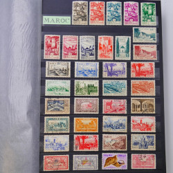 Lot massif de timbres du monde neufs et oblitérés en 9 albums.