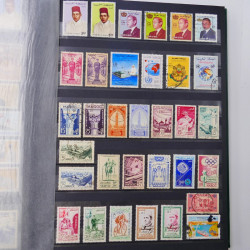 Lot massif de timbres du monde neufs et oblitérés en 9 albums.