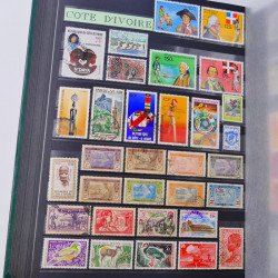 Lot massif de timbres du monde neufs et oblitérés en 9 albums.
