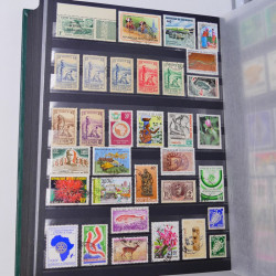 Lot massif de timbres du monde neufs et oblitérés en 9 albums.