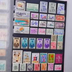 Lot massif de timbres du monde neufs et oblitérés en 10 albums.