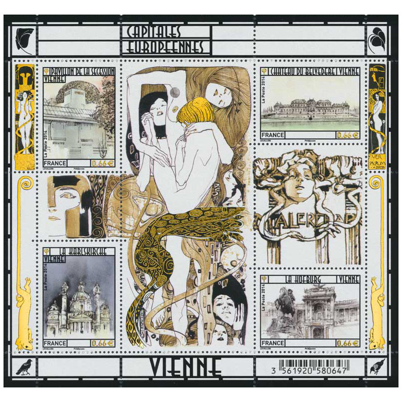 Feuillet de 4 timbres Capitale européenne Vienne F4853 neuf**.