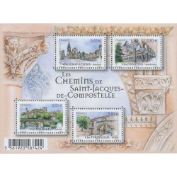 Feuillet de 4 timbres Les Chemins de Saint-Jacques-de-Compostelle F4838 neuf**.
