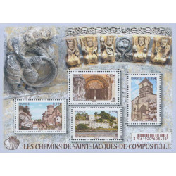 Feuillet de 4 timbres Les Chemins de Saint-Jacques-de-Compostelle N°F4949 neuf**.