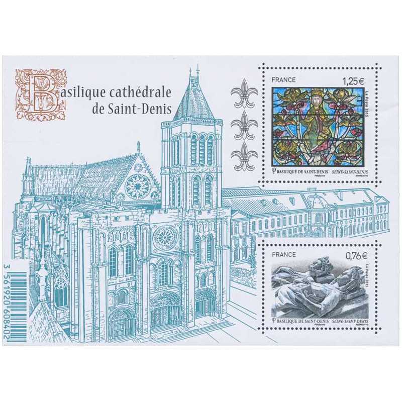 Feuillet de 2 timbres Basilique cathédrale de Saint-Denis F4930 neuf**.