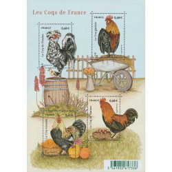 Feuillet de 4 timbres Les Coqs de France F5008 neuf**.