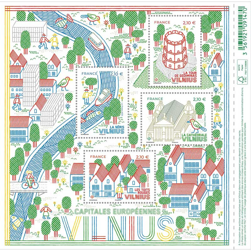 Feuillet de 4 timbres Capitale européenne Vienne F5911 neuf**.