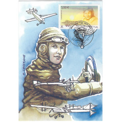 Timbre poste aérienne N°67 Marie Marvignt oblitéré sur carte maximum.