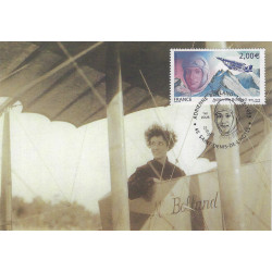 Timbre poste aérienne N°68 Adrienne Bolland oblitéré sur carte maximum.
