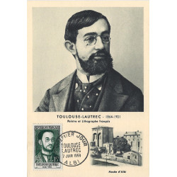 Toulouse Lautrec timbre de France N°1171 oblitéré sur carte maximum.