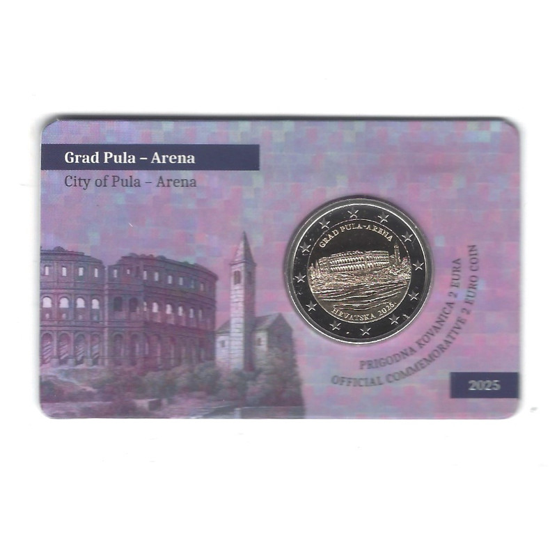 2 euros commémorative Croatie 2025 - L’Arène de Pula coincard BU.