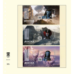 Feuille neutre Lindner-T à pour 3 crypto timbres de France NFT.