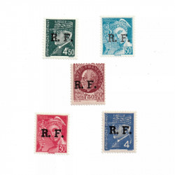 5 timbres de France Libération tous différents.