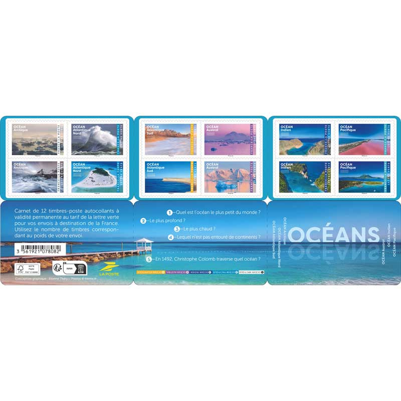 Timbres autoadhésifs de France N°2596-2607, Océans.