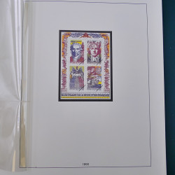 Reliure Lindner avec feuilles préimprimées France 1990-1995.