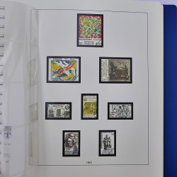 Album Lindner avec feuilles préimprimées France 1980-1989.