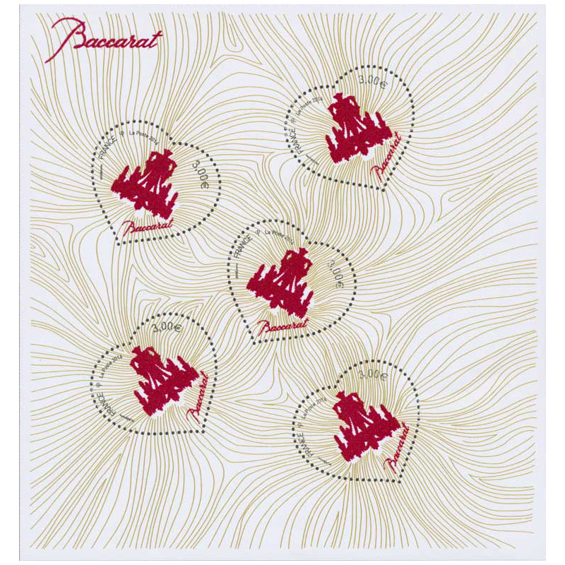 Feuillet de 5 timbres Cœur Baccarat F4883 neuf**.