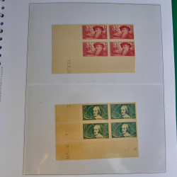 Lot de timbres de France en bloc coin daté 1925-1955 neufs** en un album.