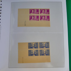 Lot de timbres de France en bloc coin daté 1925-1955 neufs** en un album.