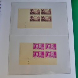 Lot de timbres de France en bloc coin daté 1925-1955 neufs** en un album.
