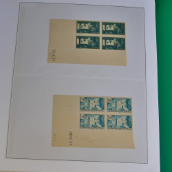 Lot de timbres de France en bloc coin daté 1925-1955 neufs** en un album.