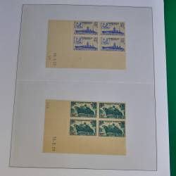 Lot de timbres de France en bloc coin daté 1925-1955 neufs** en un album.