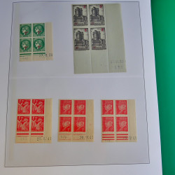 Lot de timbres de France en bloc coin daté 1925-1955 neufs** en un album.