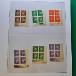Lot de timbres de France en bloc coin daté 1925-1955 neufs** en un album.