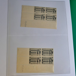 Lot de timbres de France en bloc coin daté 1925-1955 neufs** en un album.