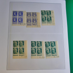 Lot de timbres de France en bloc coin daté 1925-1955 neufs** en un album.