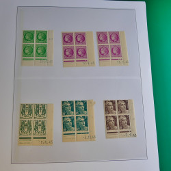 Lot de timbres de France en bloc coin daté 1925-1955 neufs** en un album.
