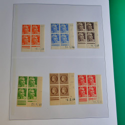 Lot de timbres de France en bloc coin daté 1925-1955 neufs** en un album.